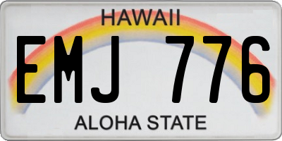 HI license plate EMJ776