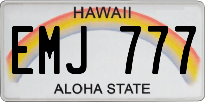 HI license plate EMJ777