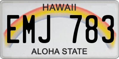 HI license plate EMJ783