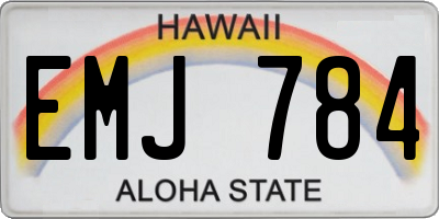 HI license plate EMJ784