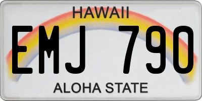 HI license plate EMJ790