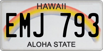 HI license plate EMJ793