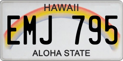 HI license plate EMJ795