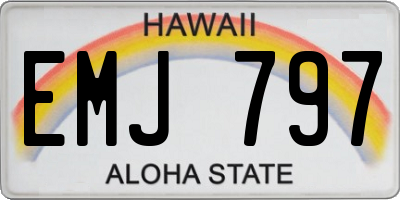 HI license plate EMJ797