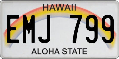 HI license plate EMJ799