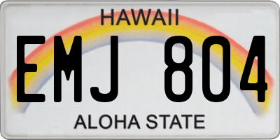 HI license plate EMJ804