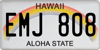 HI license plate EMJ808