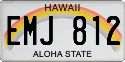 HI license plate EMJ812