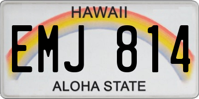 HI license plate EMJ814