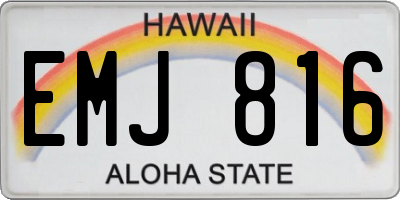 HI license plate EMJ816