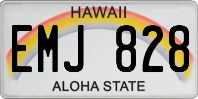 HI license plate EMJ828
