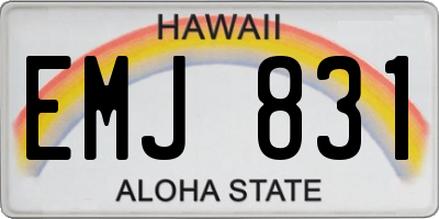 HI license plate EMJ831