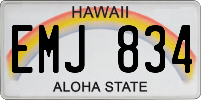HI license plate EMJ834