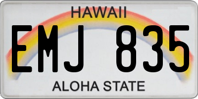 HI license plate EMJ835