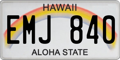 HI license plate EMJ840