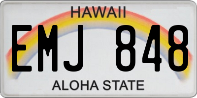 HI license plate EMJ848