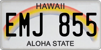 HI license plate EMJ855