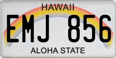 HI license plate EMJ856