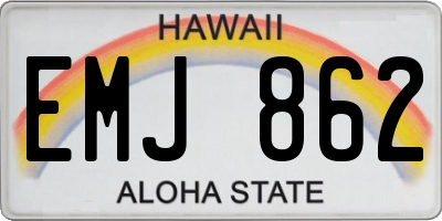 HI license plate EMJ862