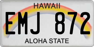 HI license plate EMJ872