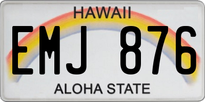 HI license plate EMJ876