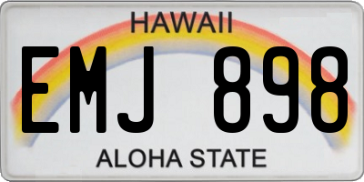 HI license plate EMJ898