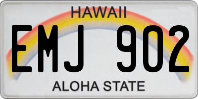 HI license plate EMJ902