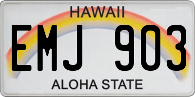 HI license plate EMJ903