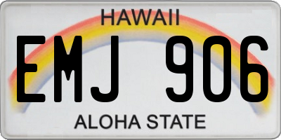HI license plate EMJ906