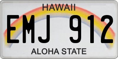 HI license plate EMJ912