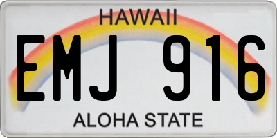 HI license plate EMJ916