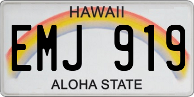 HI license plate EMJ919