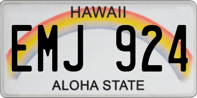 HI license plate EMJ924