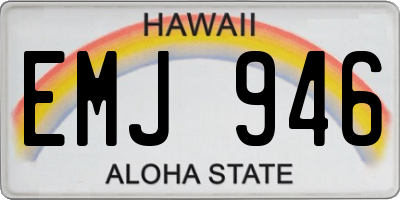 HI license plate EMJ946