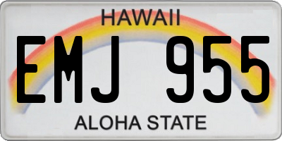 HI license plate EMJ955