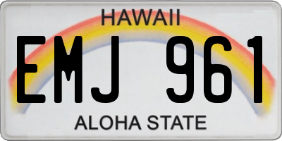 HI license plate EMJ961