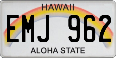 HI license plate EMJ962