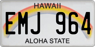HI license plate EMJ964