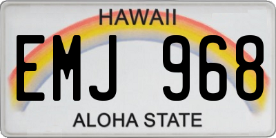 HI license plate EMJ968