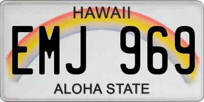 HI license plate EMJ969