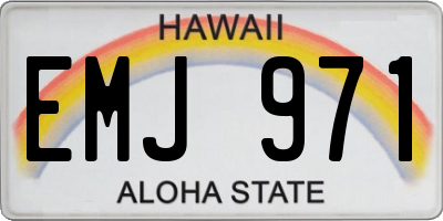 HI license plate EMJ971