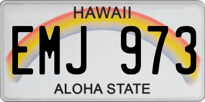 HI license plate EMJ973