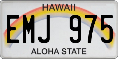 HI license plate EMJ975