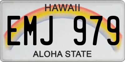 HI license plate EMJ979