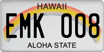 HI license plate EMK008