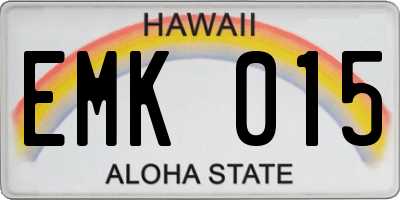 HI license plate EMK015