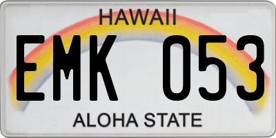HI license plate EMK053