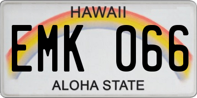 HI license plate EMK066