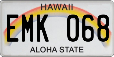 HI license plate EMK068