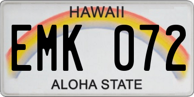 HI license plate EMK072
